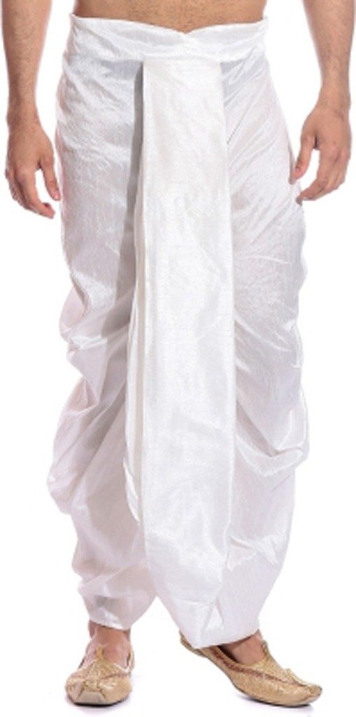 larwa Men's Silk Dhoti (White, Free Size)-picture-38