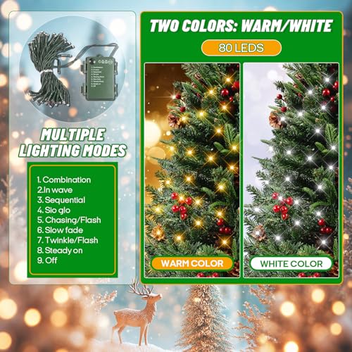 MaxEarn 90cm/3ft Mini Christmas Tree with Lights, Artificial Tabletop Christmas Tree with 80 LED Lights, 170 Branches (PE + PVC), Red Berries & Pine Cones for Xmas, Home, Table, Desk Decor - Image 3