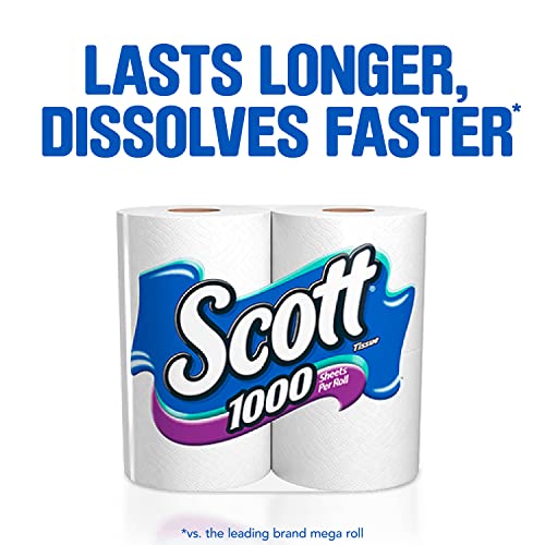 Scott 1000 Sheets Per Roll, 12 Toilet Paper Rolls, Bath Tissue #TOP2