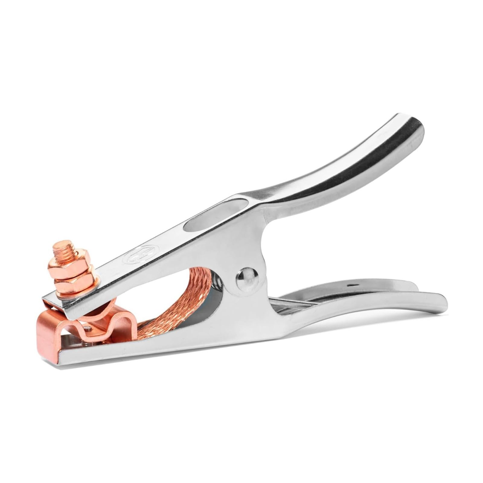 Industrial 500A Electroplated Welding Ground Clamp Corrosions Resistant Copper Plated Jaw Braided Shunt Earth Clip Tool Braided Copper Shunt Ground Clamp