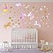 Pegatinas de pared de unicornio para niñas niños dormitorio, Qkurt Etiqueta casera...