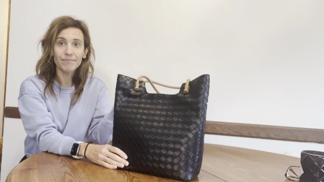 Bolso Tote tejido para mujer, ligero, estructurado miniatura 6