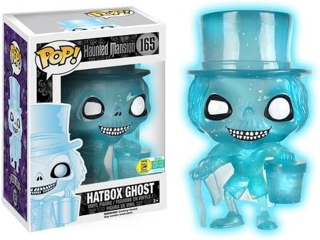 SDCC 2016 Exclusive Haunted Mansion Hatbox Ghost White Glow Glitter 1000 LE POP! Vinyl Figure