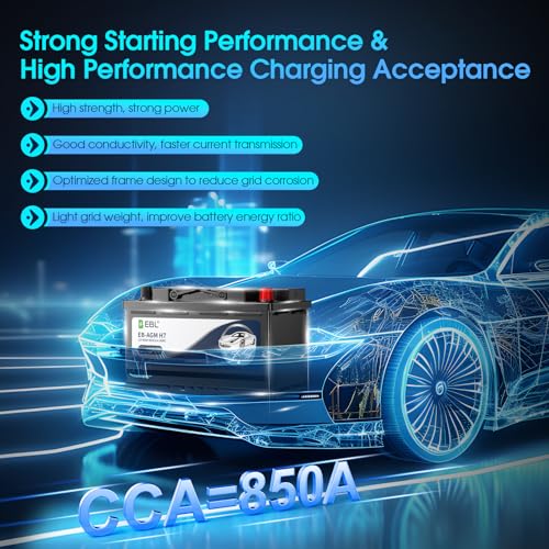 Image of EBL BCI Group 94R Car Battery,12V 80Ah Size H7 Performance Series AGM Battery - High Power 850CCA 140RC, Maintenance-Free & Leakproof Design