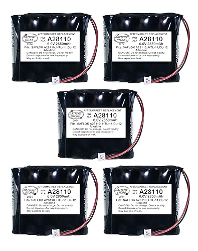 5PC Door Lock Replacement SAFLOK A28110 6V Hotel Door Lock Battery Fits 884952, A28110, A28100,...