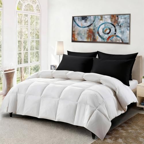 Image of Flat Ultra Thin Bed Pillows Standard Size Pillow Set of 2 Extra Soft Down Alternative for Stomach Back Sleeper Black 20x26inches