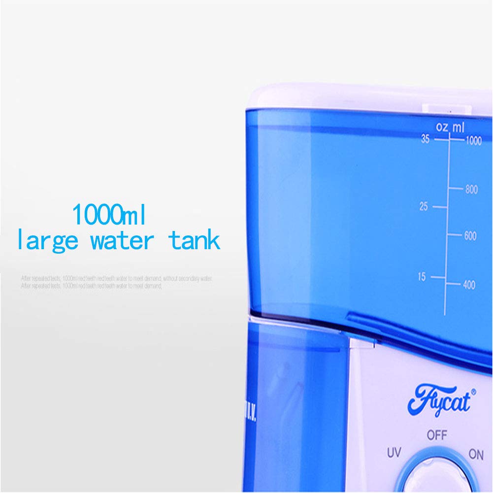 Dispositivo Elettrico Per La Pulizia Dei Denti Rossi Domestici 1000 Ml Di Grande Serbatoio D'acqua Funzione Di Disinfezione UV Impulso Ad Alta Pressione IPX7 Colore Blu E Bianco Impermeabile (bianca)