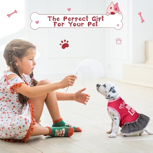 6 Pack Girl Dog Clothes Pet Dress Shirt Female Cute Dog Sundress Puppy Christmas Apparel Clothes Outfits with Ruffles for Pets Cats(Medium) - Image 6