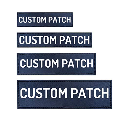 PawPawify Patch con nome personalizzato per pettorina per cani Testo personalizzabile Patch personalizzate con gancio (taglia D - 5,1 x 15,2 cm (2 patch))