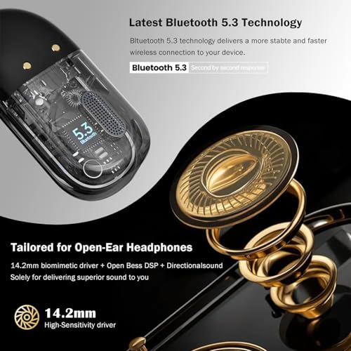 Image of True Wireless Stereo in Ear Earbuds with Environmental Noise Cancellation | Low Latency Gaming | Type-C Fast Charging | 30 Hours Long Playtime Charging Case | Bluetooth 5.3 Earbuds TWS[ Black ]