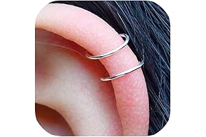 Silver Cartilage Hoop Earrings: Classic Design and Sparkling Shine