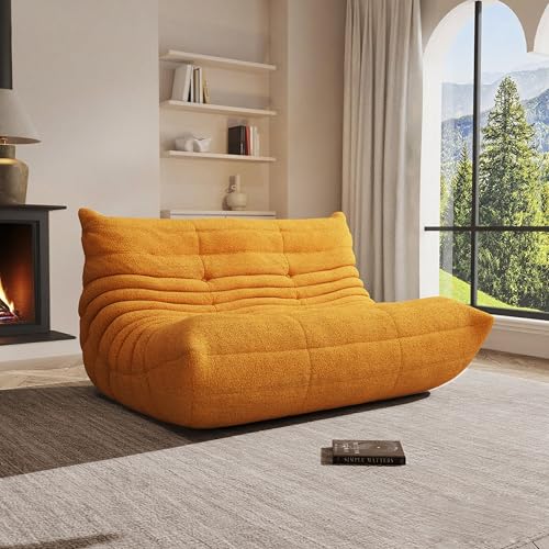 Image of Modular Sectional Sofa Couches L-Shape Couch 3 Seat Modular Sofa Memory Foam Sectional Couches for Living Room, (Yellow, Loveseat)