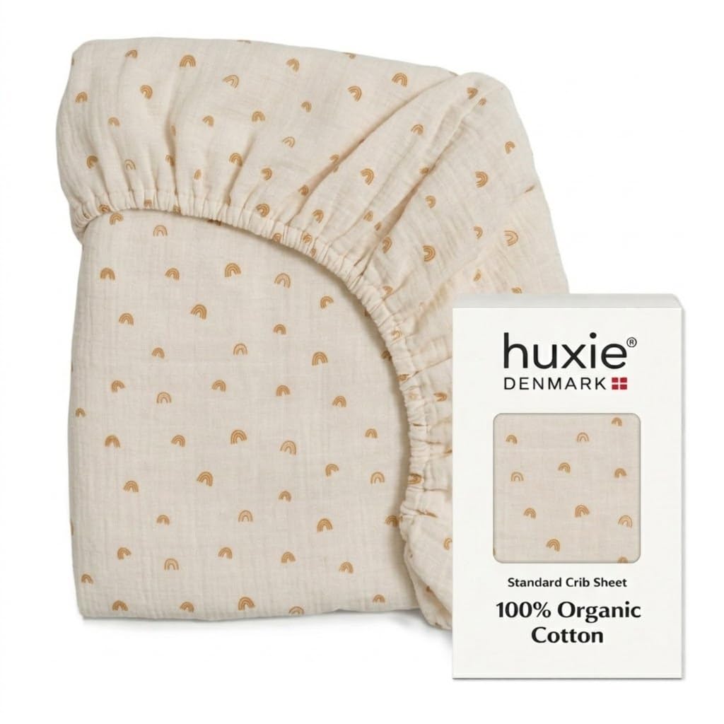Crib Sheets, 100% Organic Cotton Muslin, Fitted 28"x52" Standard