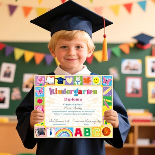 Doodlream 30 Bunte Muster Zertifikat Der Leistung Abschluss Auszeichnung Anerkennung Papier 25 x 20 cm Blank Student Sport Aktivitäten Award Vorschule Kindergarten Graduierung Diplom Zertifikate