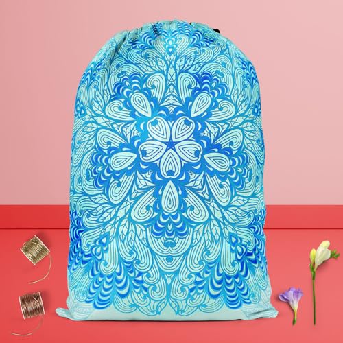 Image of ArtzFolio Ethnic Ornament D3 | Reusable Sack Bag | Bag for Gym, Storage, Vegetable & Travel