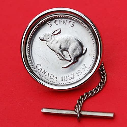 Amazon.com: Canada 1967 Canada 5 Cent Rabbit Centennial Gem BU Coin Tie ...