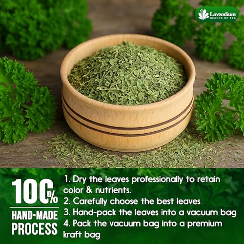 Image of Lavendium, Premium 4oz Dried Parsley Leaves, 100% Natural & Pure Parsley Herb, No Additives or Preservatives, Non-GMO, Plant-Based & Vegan, Perfect for Soups, Salads, Pasta & Seasoning