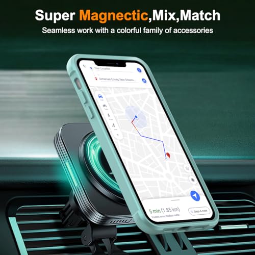 Image of Designed for iPhone 12 /12 Pro Case with 360 Rotatable Magnetic Ring Stand [Compatible Mag-Safe] [Military Grade Protection] Translucent Matte Phone Cases for Women Men 6.1'', Green