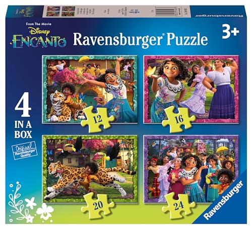 Ravensburger Disney Encanto Jigsaw Puzzles for Kids Age 3 Years Up - 4 in a Box (12 16 20 24 Pieces) - Educational Toys and Games for Children