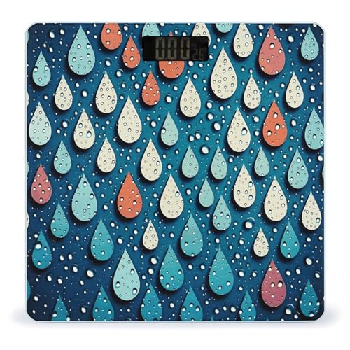 Báscula digital de baño Water Drops Dots 26x26 cm vidrio templado miniatura 1