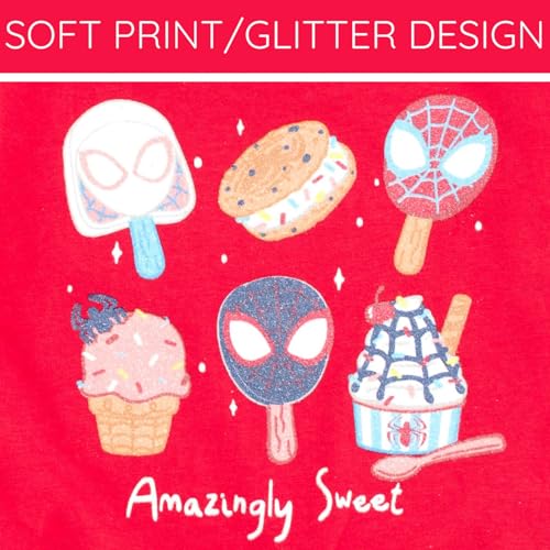 Image of Marvel Spider-Man Girls T-Shirt and Chambray Shorts Outfit Set Toddler to Big Kid Sizes (2T - 10-12)