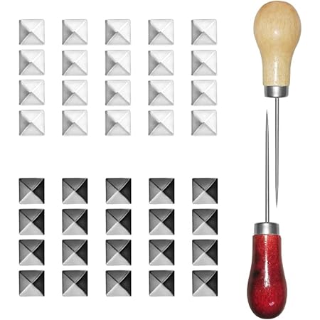 400 Pcs Square Rivets,Sonku 10mm Four-Jaw Square Rivets with 2 Pcs ...