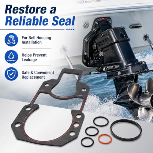 Image of 94996Q2 Bell Housing Gasket Kit Fit for MerCruiser Alpha Gen II | Compatible with R MR serial 6225577-up from 1983, replaces 18-2619-1 EMP 27-02386 GLM 39622 Mallory 9-62601