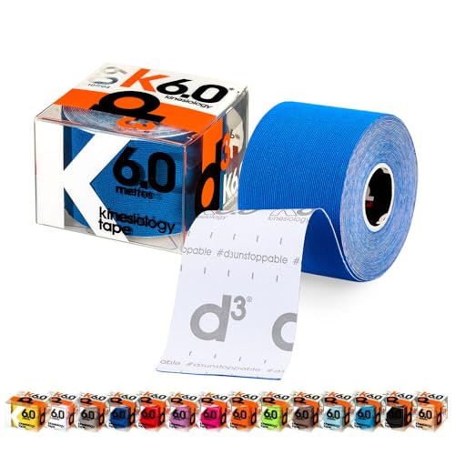 Cinta de kinesiología elástica d3 K6.0 K-Tape unisex para vendaje neuromuscular deportivo