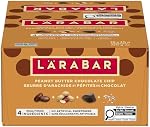 LÄRABAR Pâte de chocolat au beurre d'arachide, barre d'énergie aux fruits et aux noix, boîte de 16 Barres, sans gluten, végétalien, paquet familial, snack-bars