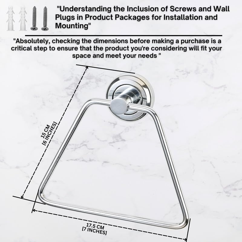 Image of Stainless Steel Towel Ring for Bathroom, Napkin Ring for Wash Basin, Towel Holder, Napkin Holder, Towel Hanger, Bathroom Aessories (Triangular Shape) Set-2