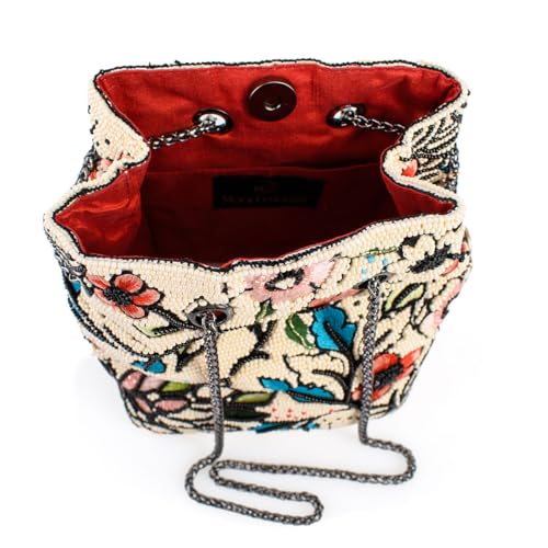 Mary Frances Flower Child Beaded Crossbody Bag Floral Embroidered Vegan Purse with Magnet Closure, Convertible Shoulder Strap, Multicolor4