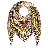 CODELLO Damen Tuch, Halstuch, Fein fließend | Muster-Mix | 50% Baumwolle, 50% Modal | 120 x 120 cm
