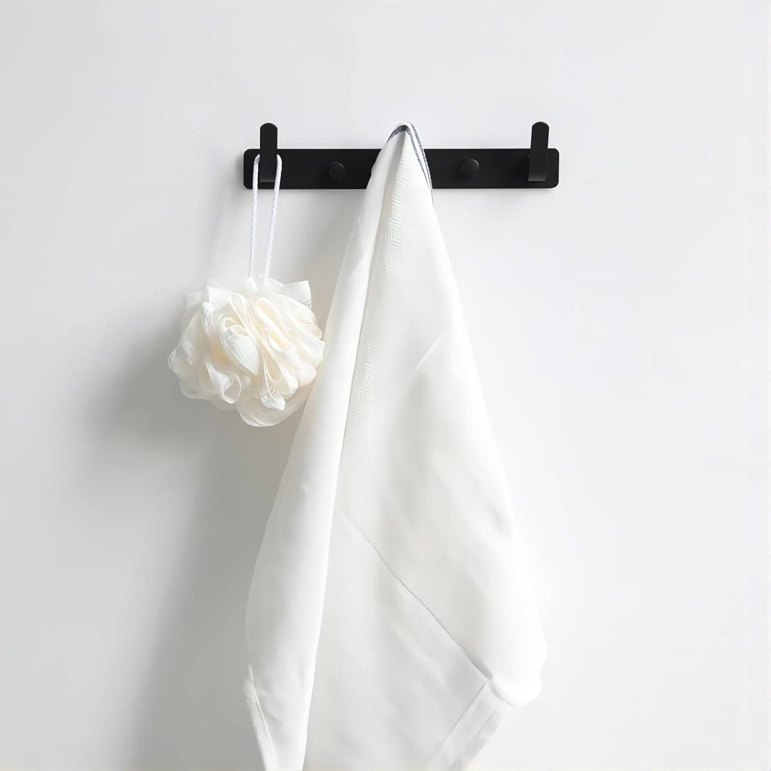 3 Hooks Matte Black Bathroom Towel Hooks Mounted Wall Adhesive Heavy Duty Farmhouse Bath Coat Stick on Rack Hat Wall Hook Sticky Black Kitchen Robe Rack Coat Hook Black 3 Hooks Rack Towel for Bathroom