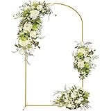 Structure et support de fond en métal doré de 1,8 m de hauteur et 0,8 m de largeur pour mariages, anniversaires, remise de diplômes et fêtes