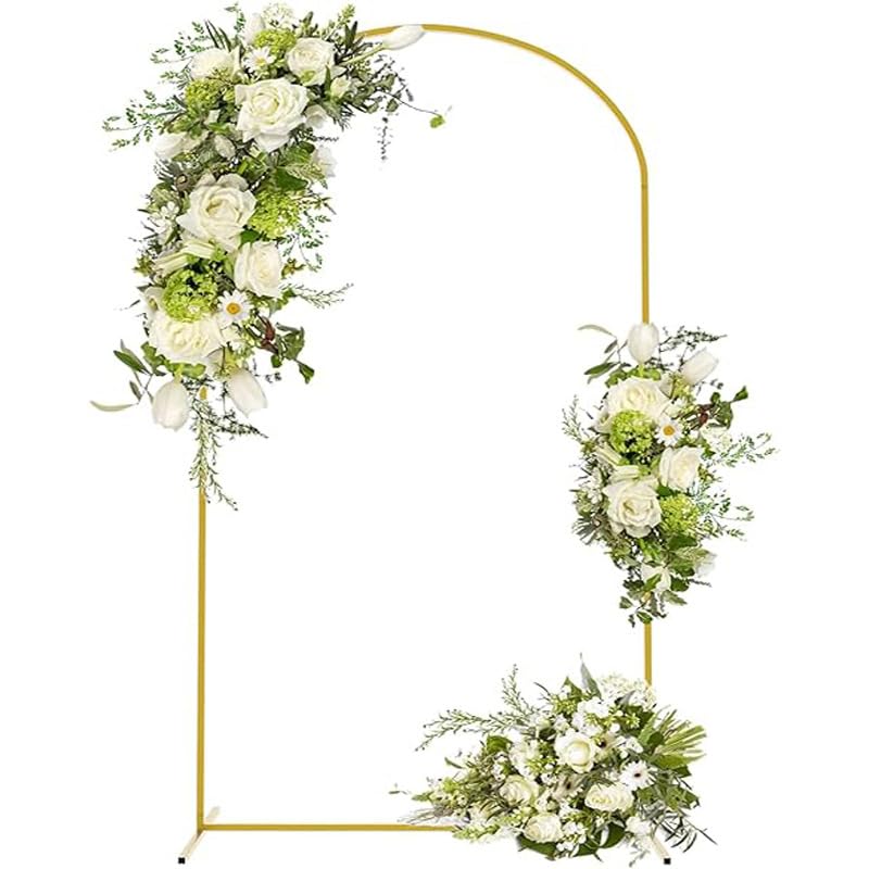 Estrutura e suporte de fundo de metal dourado com 1,8 m de altura e 0,8 m de largura para casamentos, aniversários, formaturas e festas