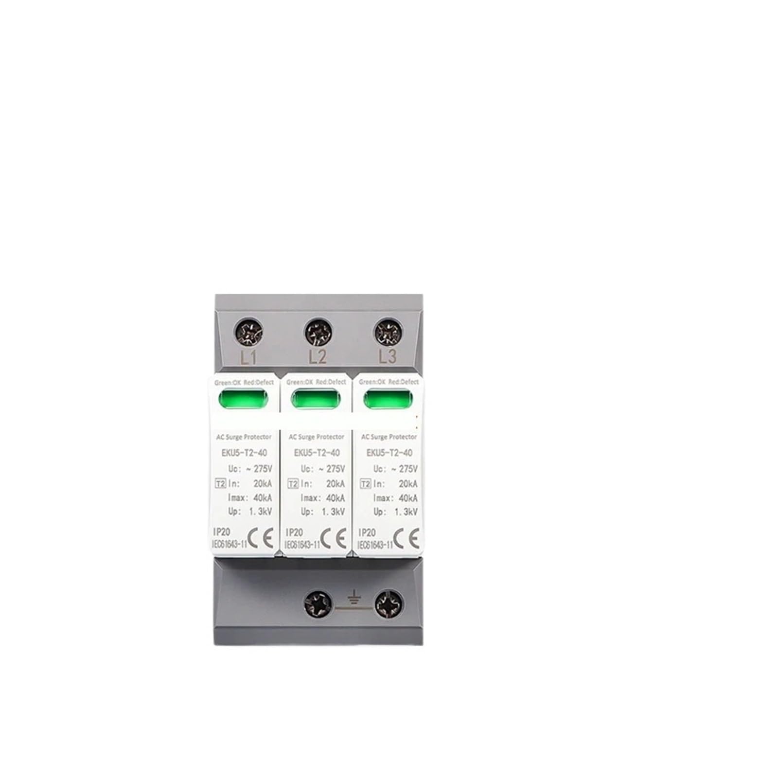 Parafoudre 2P 3P 4P AC 275V avec capacité 40 kA pour rail DIN 35 mm