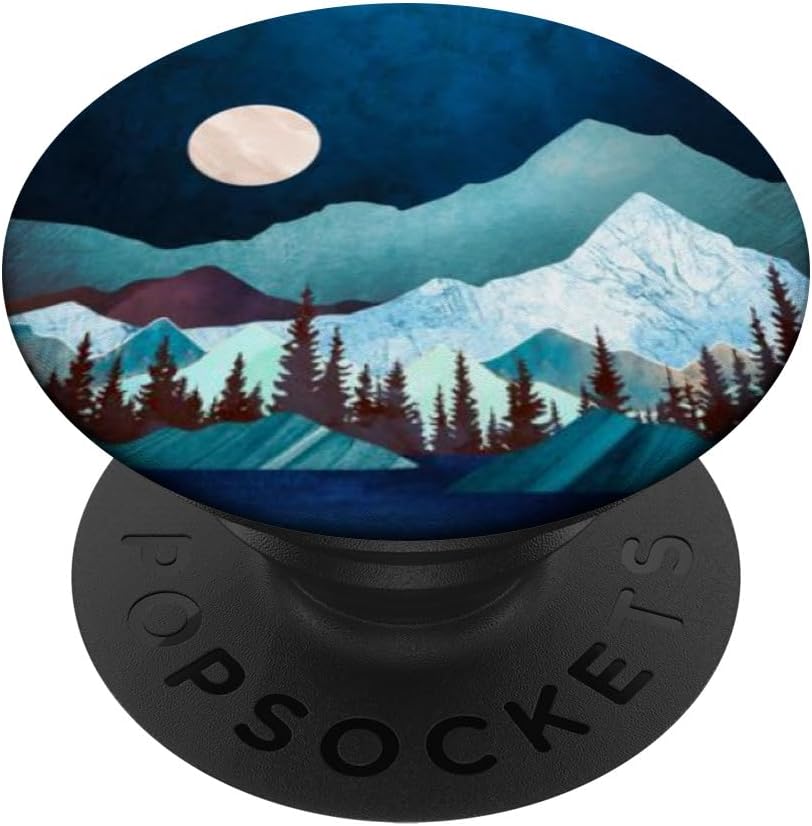 Moon-night mountain-tree-woods men women boys girls holder PopSockets PopGrip for MagSafe
