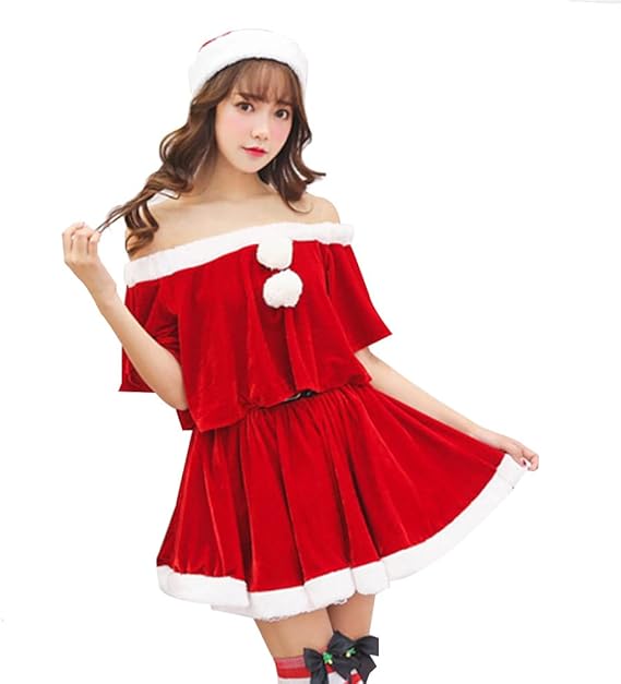 Amazon Co Jp Rina S House クリスマス サンタ コスプレ 衣装 レディース サンタ コスプレ ハロウィン 仮装 可愛い コスチューム 4点セット 3 ホビー