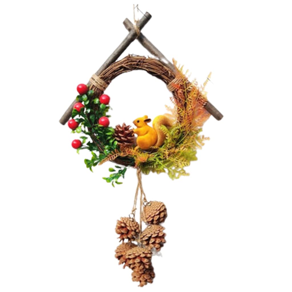 Couronne pour porte d'entrée durable qui ne fane pas, décoration d'automne idéale