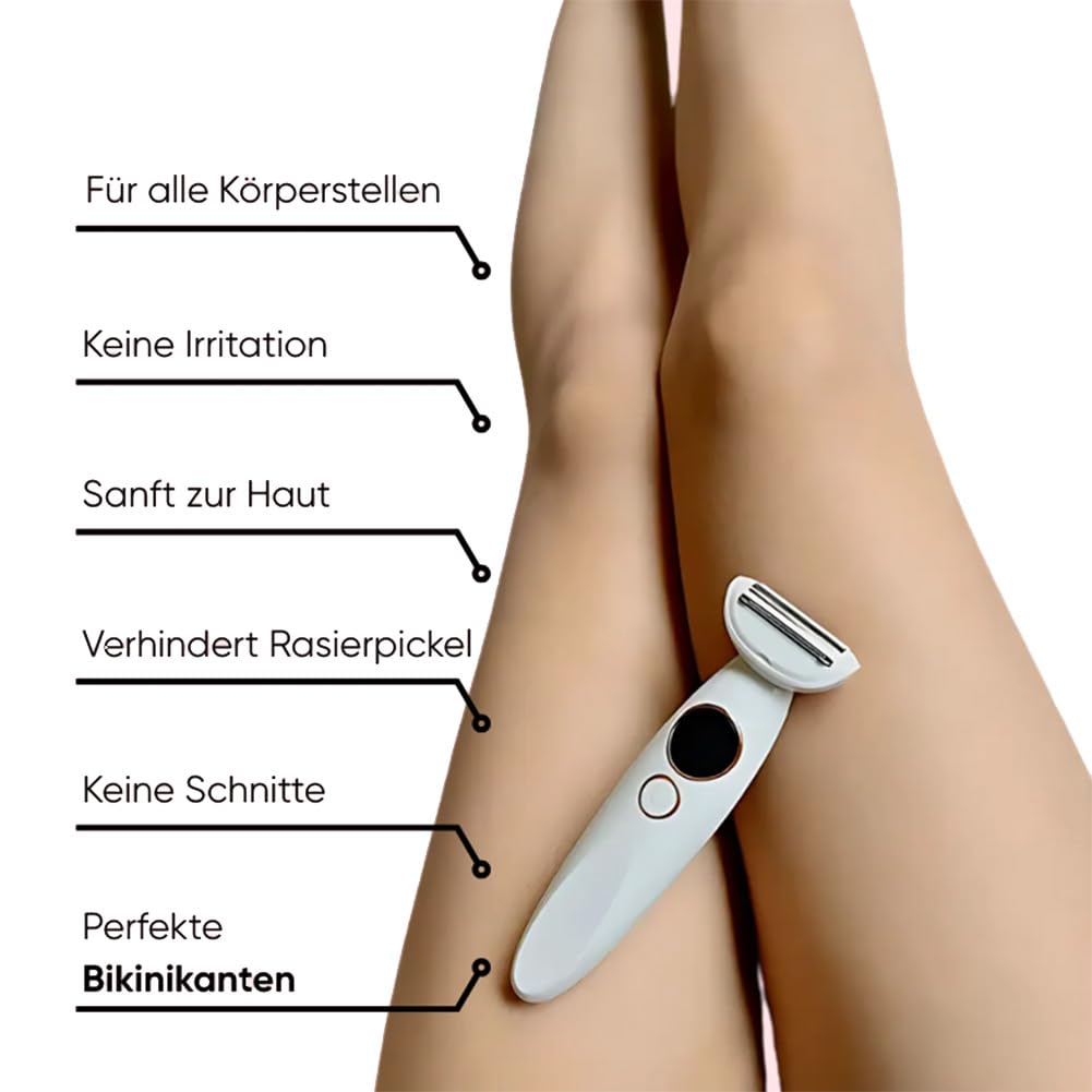 Rasierer Damen, 5-in-1 Damen-Intimtrimmer, Intimrasierer fur Frauen, Wasserdichter Damenrasierer Elektrisch für KöRper, Achseln, Bikini, Augenbrauen und Nase