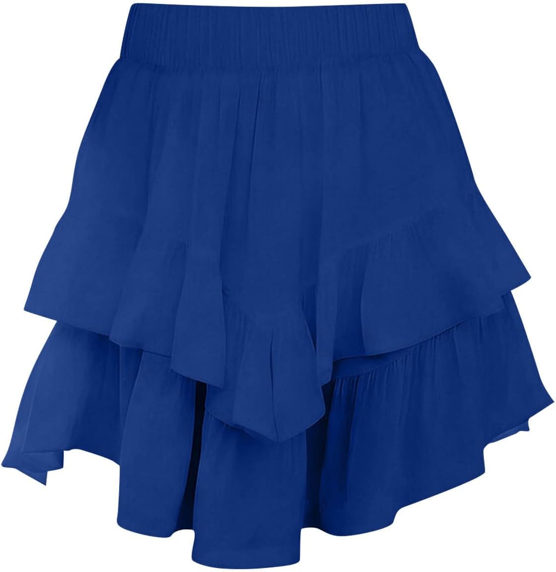 Shorts for Women Ruffled Tiered Pleated Mini Skirts Boho High Waist Flowy Comfy Tennis Skorts Plus Size Fashion Skirt