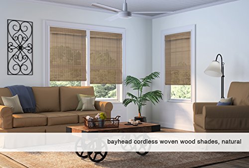 Cordless Woven Wood Roman Shades, 29W X 36H, Hatteras Camel, Sizes 20-72 Wide And 24-72 High #TOP2