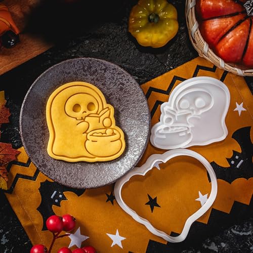 Set of 5 Skull Shaped Cookie Mold Molds Biscuits Baking for Parties Halloween Themed Fondant Cake Dessert Skull Cookie Stamp - Image 8