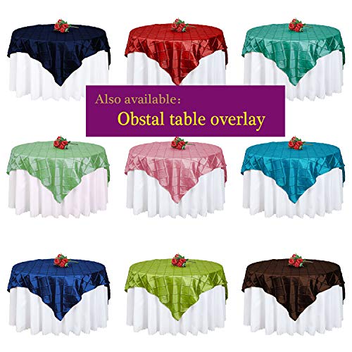 Image of Obstal 210 GSM Round Green Table Cloth, Blackish Green, 108 Inch Diameter | Oil-Proof Spill-Proof Waterproof Tablecloth, Christmas Decorations Fabric Table Cover Protector for Holiday Party