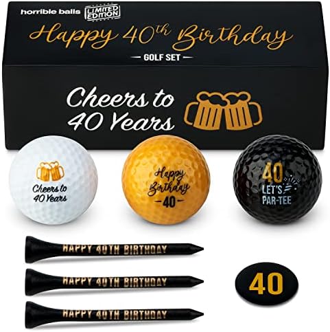 Horrible Balls Golf Birthday Gift Sets - 40th 50th 60th 70th - Perfect Novelty Golfing Present For Him or Her