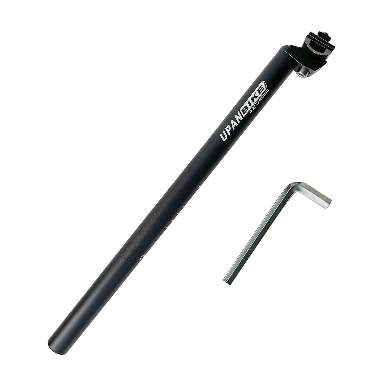 UPANBIKE Bike Seatpost 450mm(17.7inch) Extra Long Bicycle Seatpost Saddle Tube with Micro Adjust Clamp (?27.2)