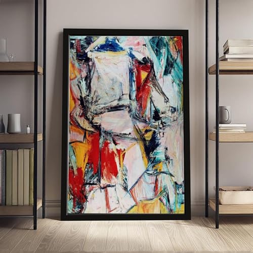 Impression sur toile Interchange Willem De Kooning - Tableau déco salon et bureau 40x61 cm - 4