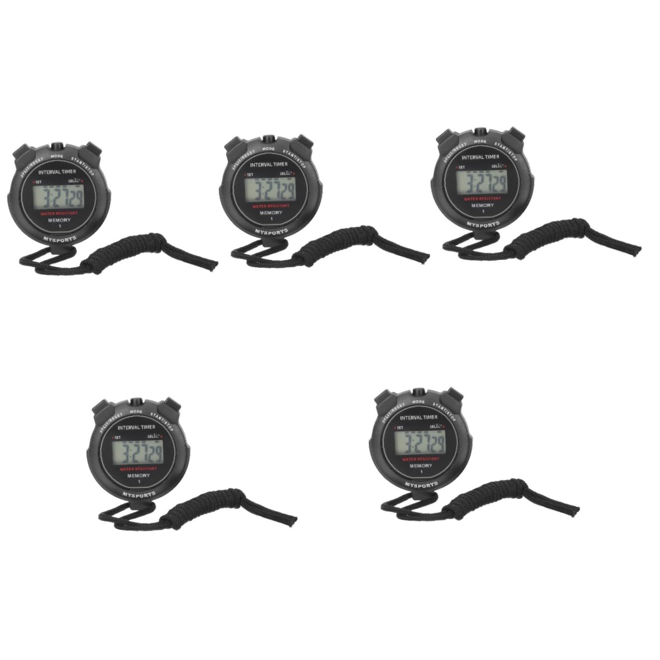ifundom 5 Pezzi Cronometro per Sport Corsa e Allenamento Timer Elettronico Design Controllo per Utilizzo Facile e Duraturo