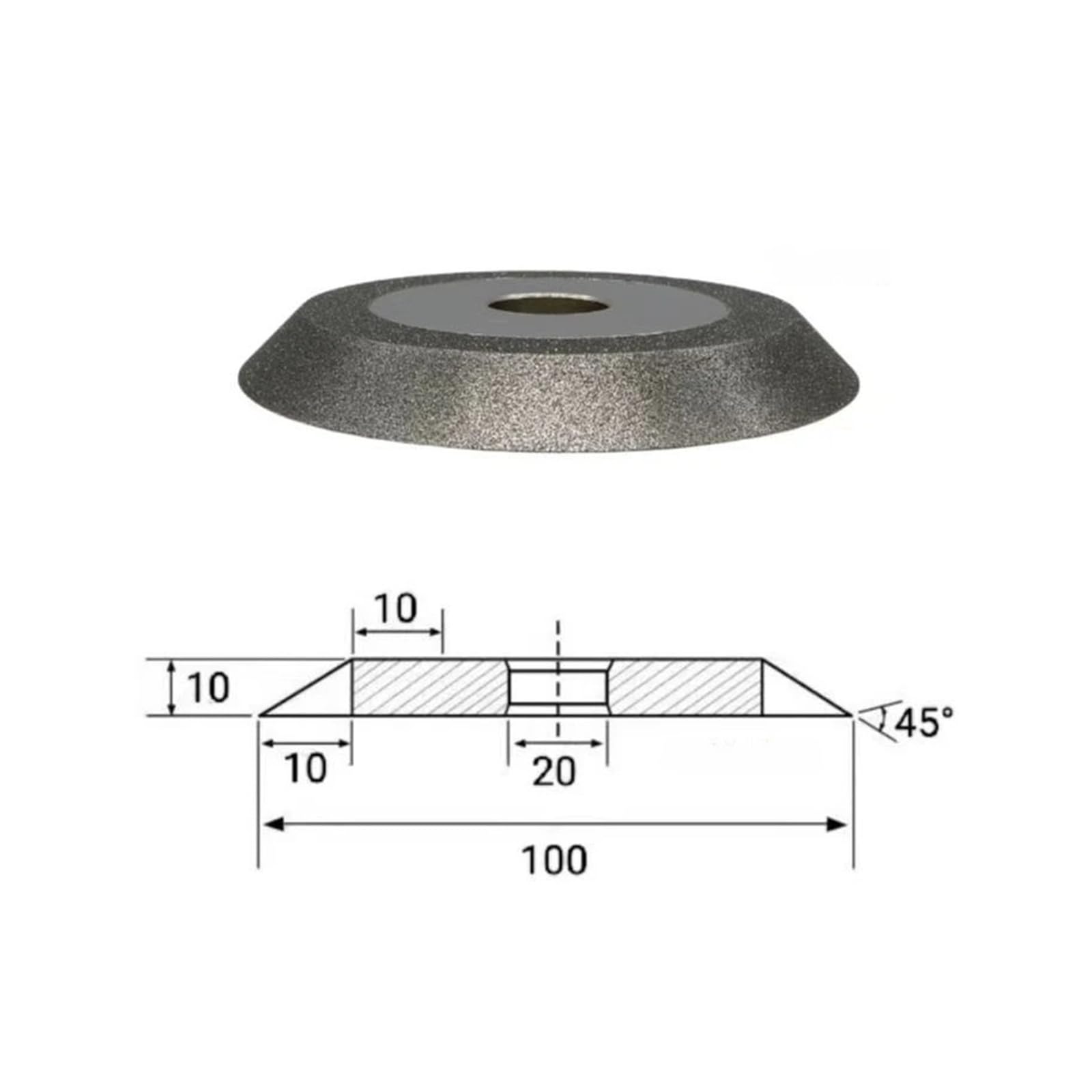 Mola diamantata da 4/5/6 pollici 100mm 125mm 150mm Tct Lama for sega Strumenti for affilare Mole(100mm. Arbor 20mm,100_60 DEGREE)