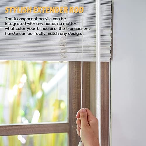 2pcs 17 Inches Length Drapery Wand Curtain Pull Rod, Blind Wand Vertical Blinds Replacement Parts, Vertical Blind Wand with Hook Grip Opener Long Pulling Rod